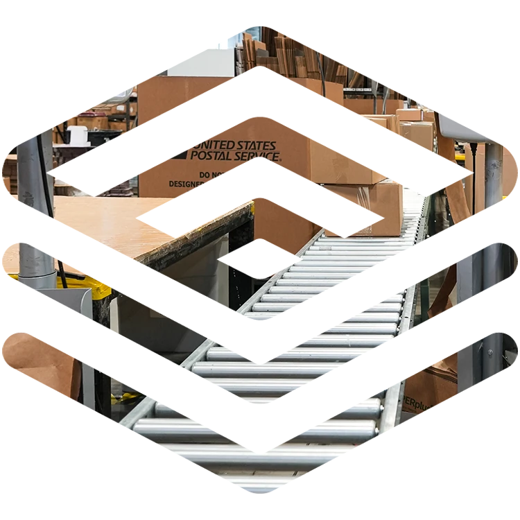 Shipping dock inside the Launch badge mark